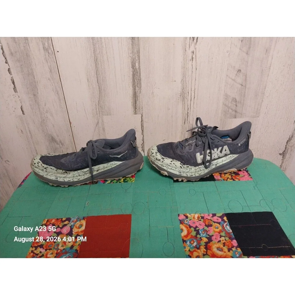 Hoka One One Speedgoat 6 Gore-Tex Thunder Cloud Mint Fluorite Size 7.5 B Womens